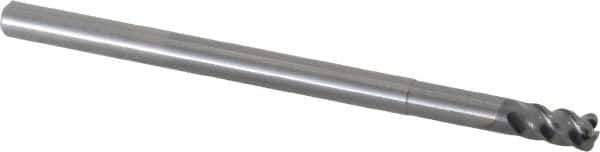 OSG - 6mm, 4 Flute, Single End, Solid Carbide, 1mm Corner Radius End Mill - 100mm OAL, 45° Helix, Right Hand Flute, 9mm LOC, Right Hand Cut, 30mm Extended Reach - Eagle Tool & Supply