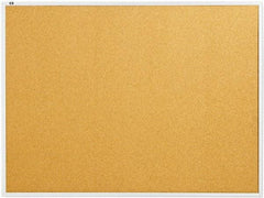 Quartet - 48" Wide x 36" High Open Cork Bulletin Board - Natural Cork over Fiberboard, Aluminum Frame - Eagle Tool & Supply