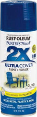 Rust-Oleum - Brilliant Blue, Gloss, Enamel Spray Paint - 8 to 12 Sq Ft per Can, 12 oz Container - Eagle Tool & Supply