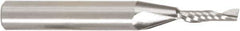 Amana Tool - 1/8" Cutting Diam x 1/2" Length of Cut, 1 Flute, Upcut Spiral Router Bit - Uncoated, Right Hand Cut, Solid Carbide, 2" OAL x 1/8" Shank Diam, 30° Helix Angle - Eagle Tool & Supply