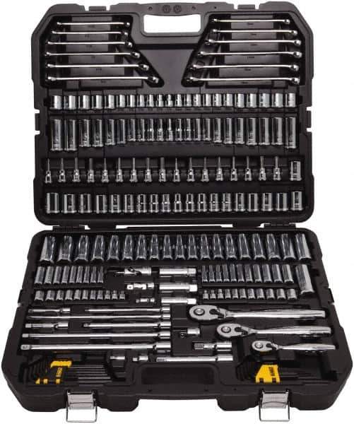 DeWALT - 204 Piece 1/4, 3/8 & 1/2" Drive Mechanic's Tool Set - Comes in Plastic Case - Eagle Tool & Supply