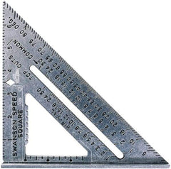SAVAGE by SWANSON - 7" Blade Length x 7" Base Length, Aluminum Rafter Square - 1/8" Graduation - Eagle Tool & Supply