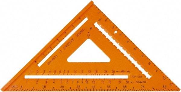 SAVAGE by SWANSON - 12" Blade Length x 12" Base Length, Rafter Square - 1/4" Graduation - Eagle Tool & Supply