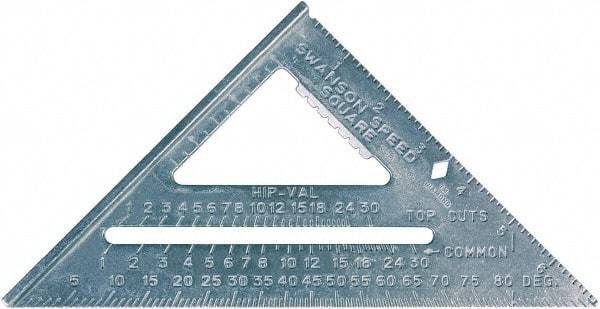 SAVAGE by SWANSON - 7" Blade Length x 7" Base Length, Aluminum Rafter Square - 1/8" Graduation - Eagle Tool & Supply