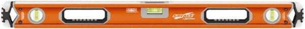 SAVAGE by SWANSON - 32" Long 3 Vial Box Beam Level - Aluminum, Orange - Eagle Tool & Supply