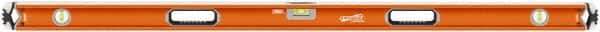 SAVAGE by SWANSON - 60" Long 3 Vial Box Beam Level - Aluminum, Orange - Eagle Tool & Supply