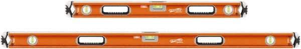 SAVAGE by SWANSON - 32" & 54" Long 3 Vial Box Beam Level - Aluminum, Orange - Eagle Tool & Supply