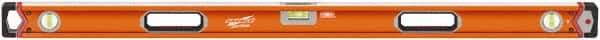 SAVAGE by SWANSON - 48" Long 3 Vial Box Beam Level - Aluminum, Orange - Eagle Tool & Supply