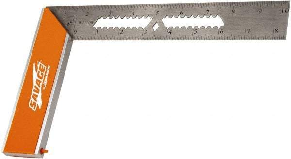 SAVAGE by SWANSON - 9" Blade Length, 9mm Base Length Aluminum & Stainless Steel (Blade) Square - Eagle Tool & Supply