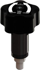 Made in USA - 3/8" Pin Diam, 0.47" Usable Length, Star Knob Handle Quick Release Pin - 3.69" OAL - Eagle Tool & Supply