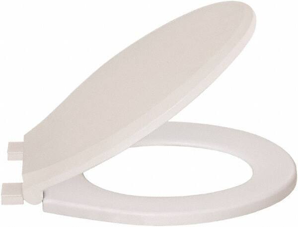 CENTOCO - 16-3/4 Inch Long, 1-3/4 Inch Inside Width, Polypropylene, Regular, Closed Front with Cover, Toilet Seat - 14 Inch Outside Width, Residential Installation, White - Eagle Tool & Supply