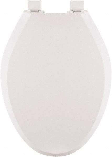 CENTOCO - 18.6 Inch Long, 1-3/4 Inch Inside Width, Polypropylene, Elongated, Closed Front with Cover, Toilet Seat - 14 Inch Outside Width, Residential Installation, White - Eagle Tool & Supply