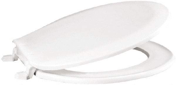 CENTOCO - 16.9 Inch Long, 2 Inch Inside Width, Polypropylene, Regular, Closed Front with Cover, Toilet Seat - 14 Inch Outside Width, Residential Installation, White - Eagle Tool & Supply