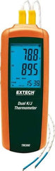 Extech - -328 to 2,501°F Digital Thermometer - LCD Display, K, J Thermocouple Sensor, AAA Battery Power - Eagle Tool & Supply