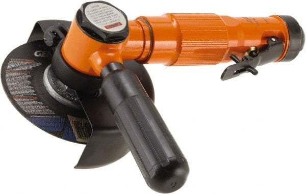 Dotco - 4" Wheel Diam, 11,500 RPM, Pneumatic Cutoff & Cutoff-Grinder Tool - Right Angle Handle, 1/4" Inlet - Eagle Tool & Supply