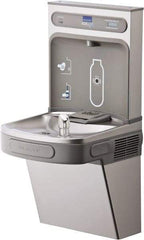 ELKAY - 8 GPH Cooling Capacity Barrier Free Wall Mounted Water Cooler & Fountain - Bottle Filling, 20 to 105 psi, 0.20 hp, Stainless Steel - Eagle Tool & Supply