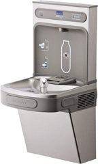 ELKAY - 8 GPH Cooling Capacity Barrier Free Wall Mounted Water Cooler & Fountain - Bottle Filling, 20 to 105 psi, 0.20 hp, Stainless Steel - Eagle Tool & Supply