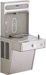 ELKAY - 8 GPH Cooling Capacity Barrier Free Wall Mounted Water Cooler & Fountain - Bottle Filling, 20 to 105 psi, 0.20 hp, Stainless Steel - Eagle Tool & Supply