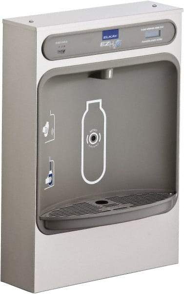 ELKAY - 8 GPH Cooling Capacity Surface Mount Water Cooler & Fountain - Bottle Filling, 20 to 105 psi, 0.20 hp, Stainless Steel - Eagle Tool & Supply