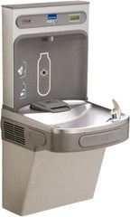 ELKAY - 8 GPH Cooling Capacity Barrier Free Wall Mounted Water Cooler & Fountain - Bottle Filling, 20 to 105 psi, 0.20 hp, Stainless Steel - Eagle Tool & Supply