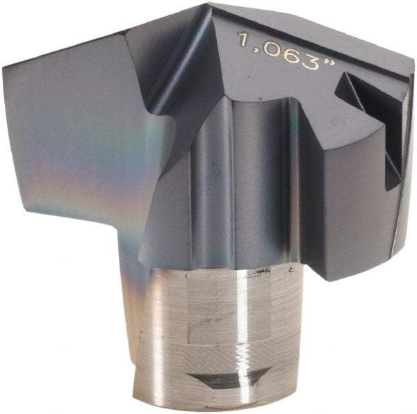 Iscar - Series ICM, 27mm Diam Grade IC908 Replaceable Drill Tip - Carbide, TiAlN/TiN Finish, 27 Seat Size - Eagle Tool & Supply