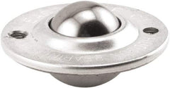 Hudson Bearing - 1 Inch Diameter, Round, Stainless Steel Ball Transfer - 2-1/4 Inch Overall Diameter, 3/4 Inch Mount Height, 75 Lb. Capacity - Eagle Tool & Supply