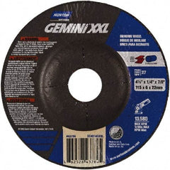 Norton - 24 Grit, 4-1/2" Wheel Diam, 1/4" Wheel Thickness, Type 27 Depressed Center Wheel - Aluminum Oxide, 12,225 Max RPM - Eagle Tool & Supply