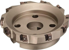 Sumitomo - 9 Inserts, 4" Cut Diam, 1-1/2" Arbor Diam, 16mm Max Depth of Cut, Indexable Square-Shoulder Face Mill - 0° Lead Angle, 2-1/2" High, LNMX17 Insert Compatibility, Series PWS - Eagle Tool & Supply
