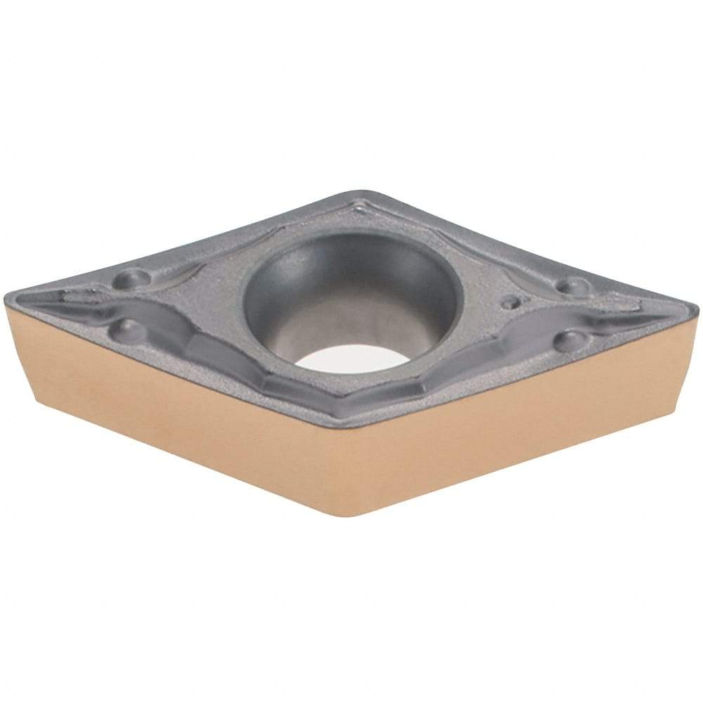 Iscar - DCMT3-1 PF Grade IC830 Carbide Turning Insert - AlTiN/TiN Finish, 55° Diamond, 3/8" Inscr Circle, 5/32" Thick, 1/64" Corner Radius - Eagle Tool & Supply