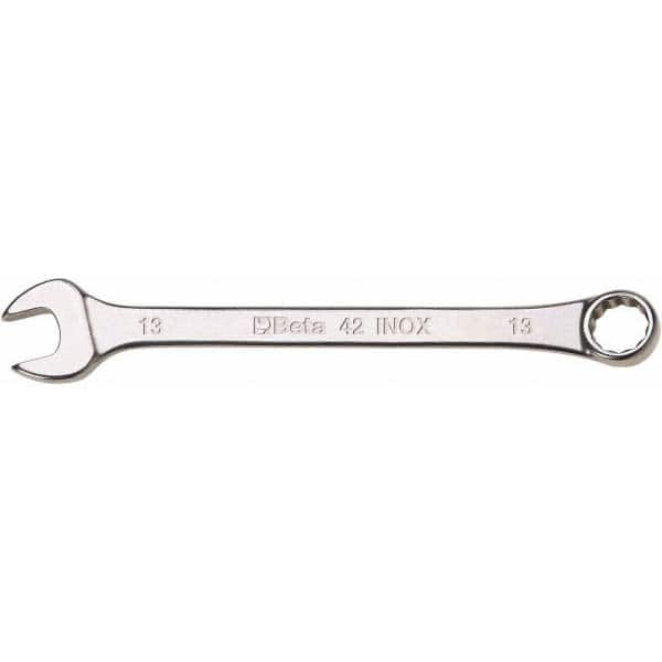 Combination Wrench: 8'' OAL, Stainless Steel, Polished Finish