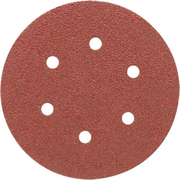 Porter-Cable - 6" Diam, 80 Grit, Aluminum Oxide Hook & Loop Disc - Medium Grade, Coated, C Weight Paper Backing, - Eagle Tool & Supply