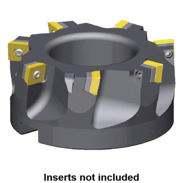Kennametal - 3 Inserts, 50mm Cut Diam, 22mm Arbor Diam, 9.17mm Max Depth of Cut, Indexable Square-Shoulder Face Mill - 0/90° Lead Angle, 40mm High, SDET 1204.. Insert Compatibility, Series KSSM - Eagle Tool & Supply