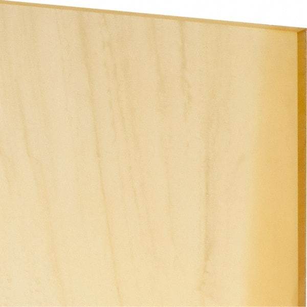 Made in USA - 1/8" Thick x 12" Wide x 1' Long, Polyurethane Sheet - Natural, 80A Hardness, ±0.010 Tolerance - Eagle Tool & Supply