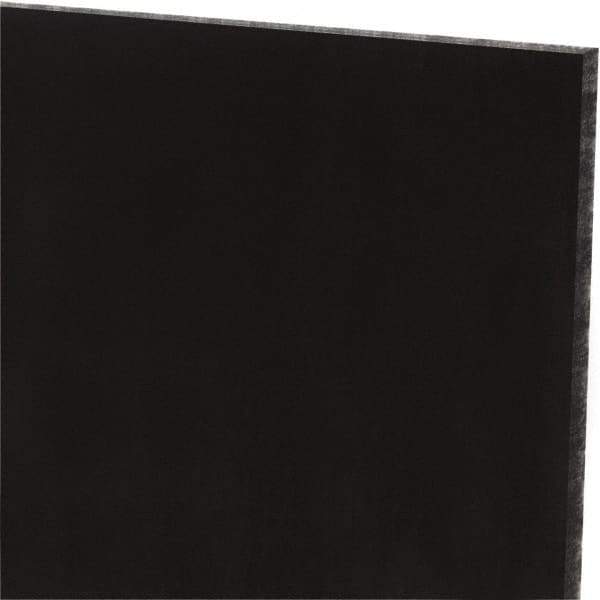 Made in USA - 1/8" Thick x 24" Wide x 2' Long, Polyurethane Sheet - Black, 60A Hardness, ±0.010 Tolerance - Eagle Tool & Supply