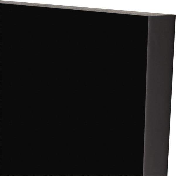 Made in USA - 1" Thick x 12" Wide x 1' Long, Polyurethane Sheet - Black, 60A Hardness, ±0.025 Tolerance - Eagle Tool & Supply