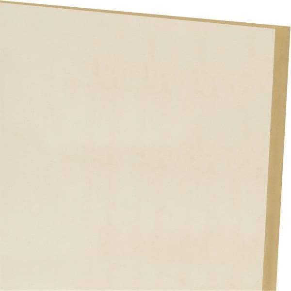 Made in USA - 1/4" Thick x 24" Wide x 2' Long, Polyurethane Sheet - Natural, 60A Hardness, ±0.015 Tolerance - Eagle Tool & Supply