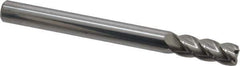 Accupro - 3/8", 4 Flute, Single End, Solid Carbide, 0.045" Corner Radius End Mill - 4" OAL, 40° Helix, Right Hand Flute, 1" LOC, Right Hand Cut - Eagle Tool & Supply