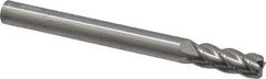 Accupro - 3/8", 4 Flute, Single End, Solid Carbide, 0.06" Corner Radius End Mill - 4" OAL, 40° Helix, Right Hand Flute, 1" LOC, Right Hand Cut - Eagle Tool & Supply