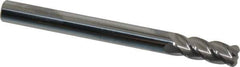 Accupro - 3/8", 4 Flute, Single End, Solid Carbide, 0.09" Corner Radius End Mill - 4" OAL, 40° Helix, Right Hand Flute, 1" LOC, Right Hand Cut - Eagle Tool & Supply