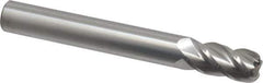 Accupro - 1/2", 4 Flute, Single End, Solid Carbide, 1/8" Corner Radius End Mill - 4" OAL, 40° Helix, Right Hand Flute, 1" LOC, Right Hand Cut - Eagle Tool & Supply