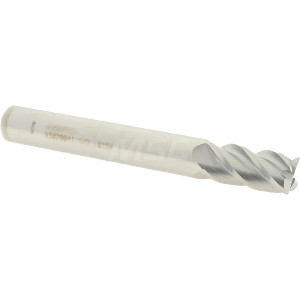 Accupro - 1/2" Diam 4 Flute Solid Carbide 0.015" Corner Radius End Mill - Eagle Tool & Supply