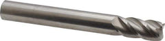 Accupro - 1/2", 4 Flute, Single End, Solid Carbide, 0.03" Corner Radius End Mill - 4" OAL, 40° Helix, Right Hand Flute, 1" LOC, Right Hand Cut - Eagle Tool & Supply