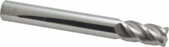 Accupro - 1/2", 4 Flute, Single End, Solid Carbide, 0.06" Corner Radius End Mill - 4" OAL, 40° Helix, Right Hand Flute, 1" LOC, Right Hand Cut - Eagle Tool & Supply