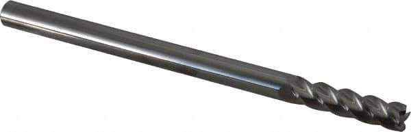 Accupro - 3/8", 4 Flute, Single End, Solid Carbide, 0.03" Corner Radius End Mill - 6" OAL, 40° Helix, Right Hand Flute, 1-1/2" LOC, Right Hand Cut - Eagle Tool & Supply