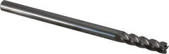 Accupro - 3/8", 4 Flute, Single End, Solid Carbide, 0.03" Corner Radius End Mill - 6" OAL, 40° Helix, Right Hand Flute, 1-1/2" LOC, Right Hand Cut - Eagle Tool & Supply
