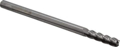 Accupro - 3/8", 4 Flute, Single End, Solid Carbide, 0.09" Corner Radius End Mill - 6" OAL, 40° Helix, Right Hand Flute, 1-1/2" LOC, Right Hand Cut - Eagle Tool & Supply