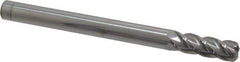 Accupro - 1/2", 4 Flute, Single End, Solid Carbide, 1/8" Corner Radius End Mill - 6" OAL, 40° Helix, Right Hand Flute, 1-1/2" LOC, Right Hand Cut - Eagle Tool & Supply