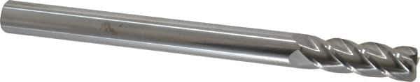 Accupro - 1/2", 4 Flute, Single End, Solid Carbide, 0.06" Corner Radius End Mill - 6" OAL, 40° Helix, Right Hand Flute, 1-1/2" LOC, Right Hand Cut - Eagle Tool & Supply