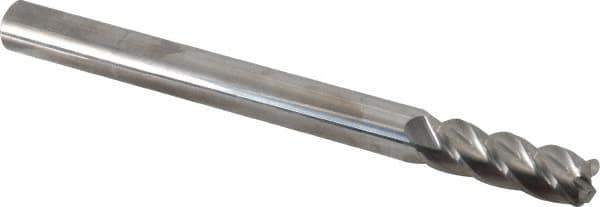 Accupro - 1/2", 4 Flute, Single End, Solid Carbide, 0.09" Corner Radius End Mill - 6" OAL, 40° Helix, Right Hand Flute, 1-1/2" LOC, Right Hand Cut - Eagle Tool & Supply