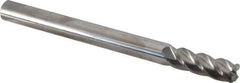 Accupro - 1/2", 4 Flute, Single End, Solid Carbide, 0.09" Corner Radius End Mill - 6" OAL, 40° Helix, Right Hand Flute, 1-1/2" LOC, Right Hand Cut - Eagle Tool & Supply